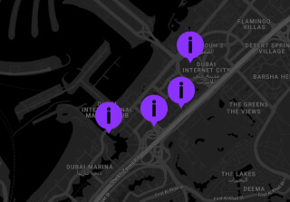 points on the map of Dubai