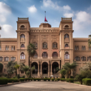 big palace and palms